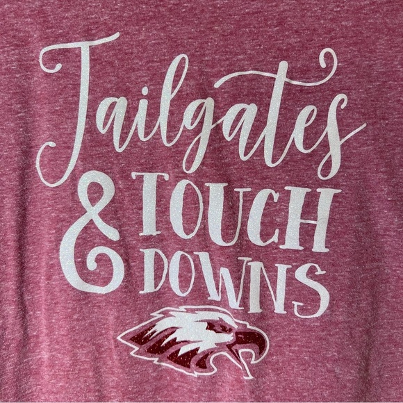 Threadfast Apparel Eagles Red White Glitter Graphic T-Shirt Football Large - Picture 1 of 14
